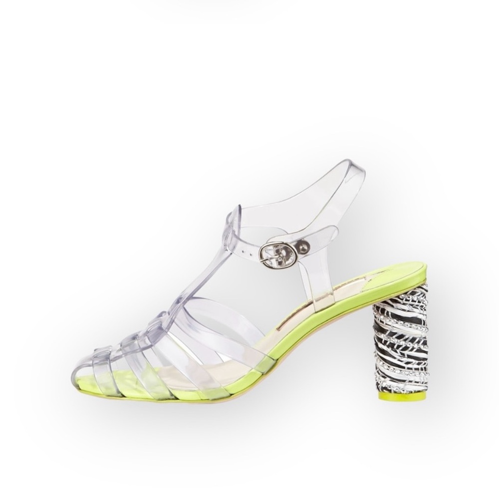 Sophia Webster 𖦹 Rosa Mid Heel Jelly Sandal 𖦹 Crystal Vinyl 𖦹 38.5 7M 7.5M 𖦹